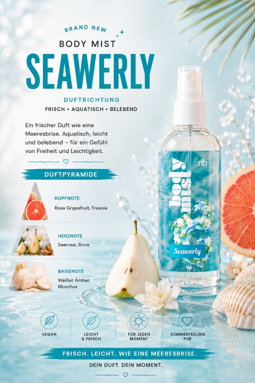 Seawerly - Halbea Bodyspray Körperspray - Frische Meeresbrise Duft 150ml