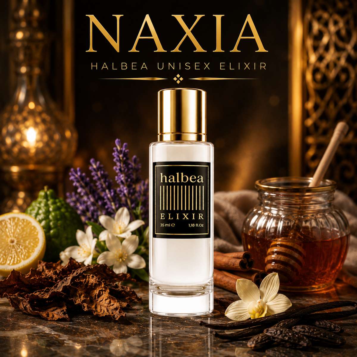Naxia Halbea 250 Luxus Unisex Elixir mit Lavendel Honig Vanille Aromatisch-Würzig Gourmand-Orientalisch