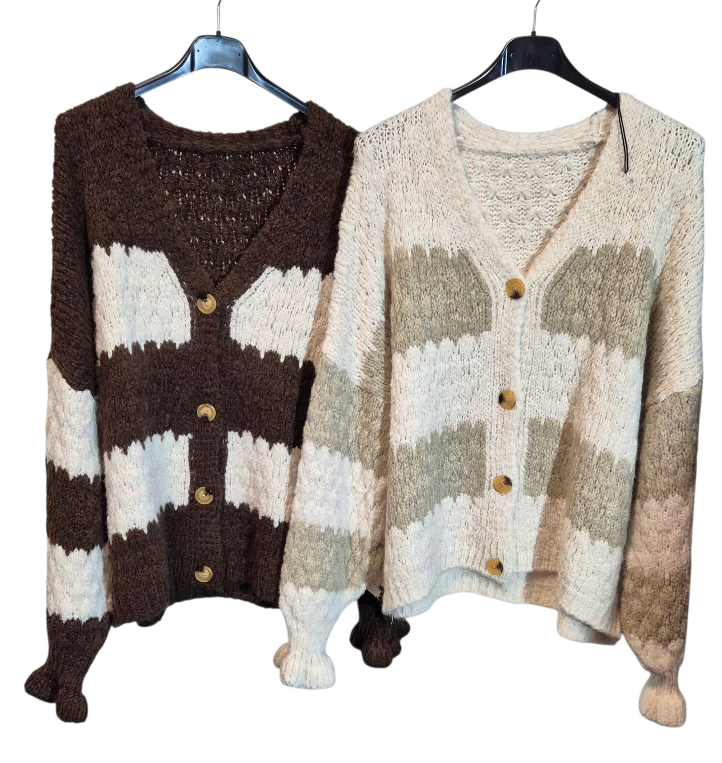 Lässige Grobstrick Strickjacke Pullover Oversize 38-44/46 in 2 Farben