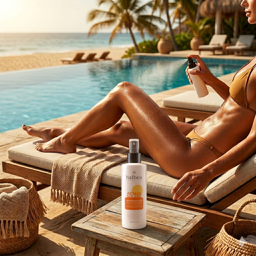 Halbea - Sun Booster Sonnenbräunungsspray mit Walnussschale Aloe Vera und Vitamin E - 200ml