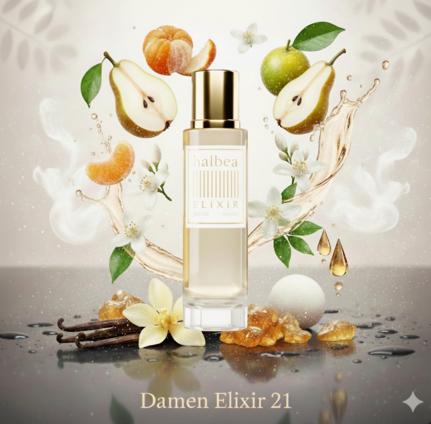 Invine - Halbea 21 - Fruchtige Eleganz - Luxus Damen Elixir Duft mit Mandarine Birne Moschus