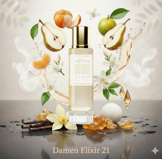 Invine - Halbea 21 - Fruchtige Eleganz - Luxus Damen Elixir Duft mit Mandarine Birne Moschus