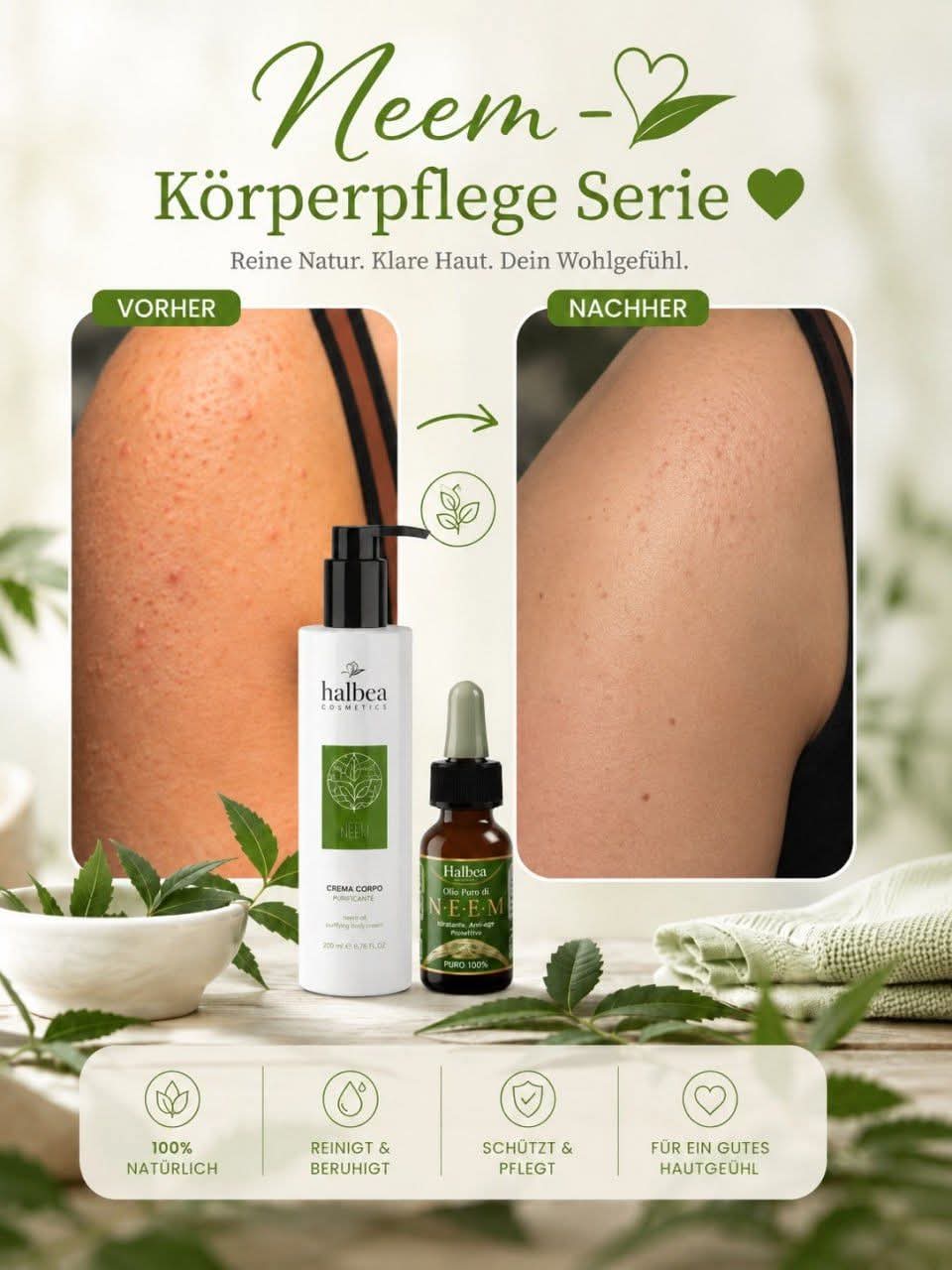 Halbea Neem-Reinigungsgel für das Gesicht gegen Trockenheit - 250ml