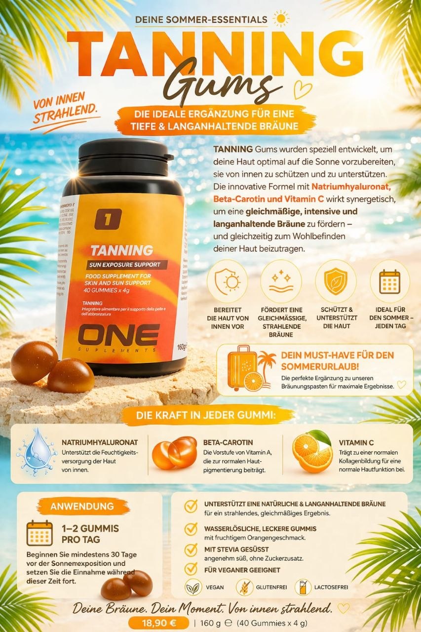 ONE Tanning Gummies - Beta Carotin - Bräunungs-Boost