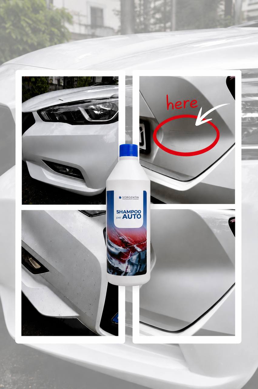 Sorgenta Professional Car Line - Hochkonzentriertes Auto-Shampoo – Strahlender Glanz & kraftvolle Reinigung