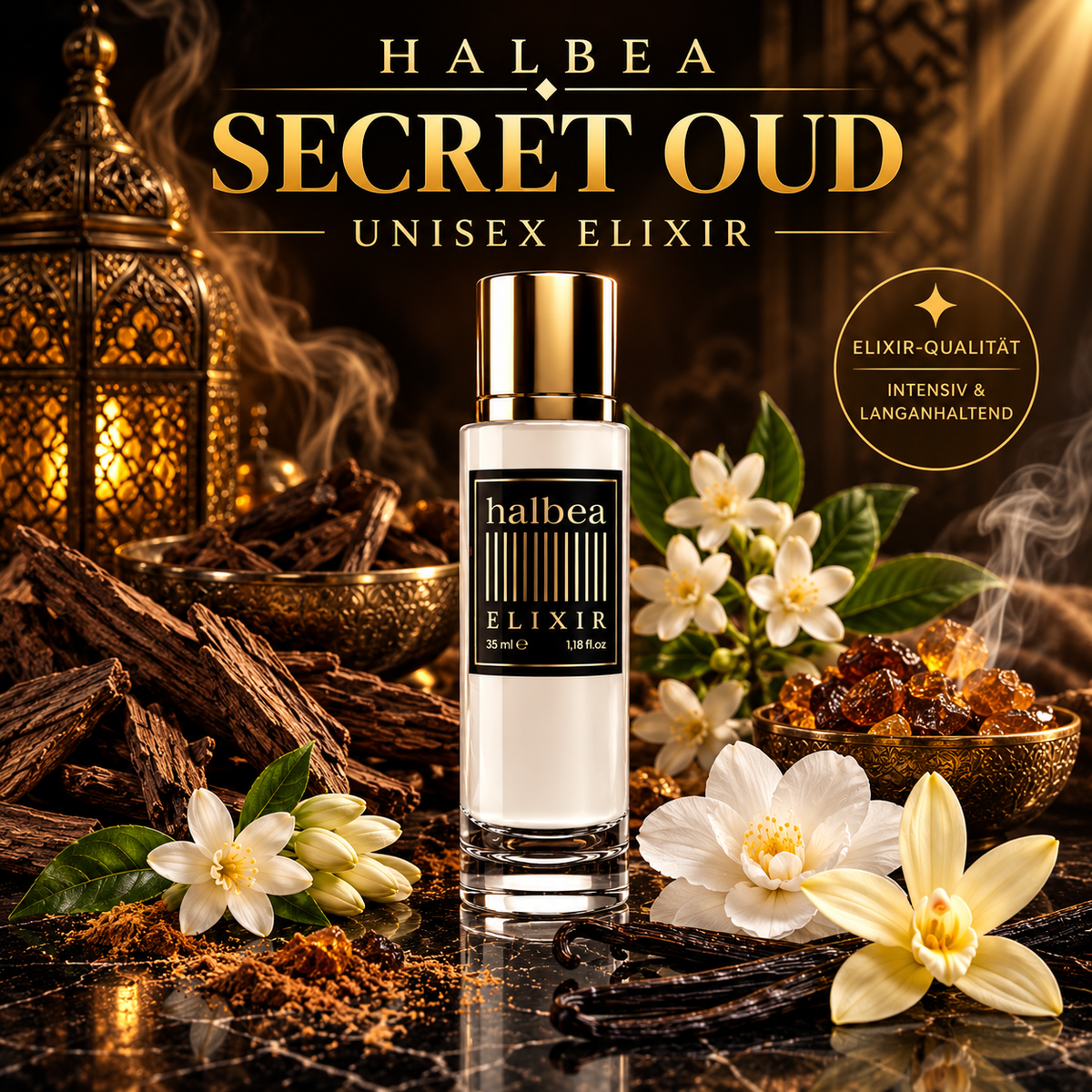Secret Oud - Halbea 259 - Luxus Unisex Elixir Duft mit Zimt Tuberose Vanille