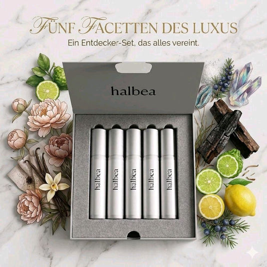 Halbea Bestseller Discovery Set 5 × 3ml Unisex-Elixir Duftproben Made in Italy für Frauen und Herren zum Kennenlernen und Verlieben