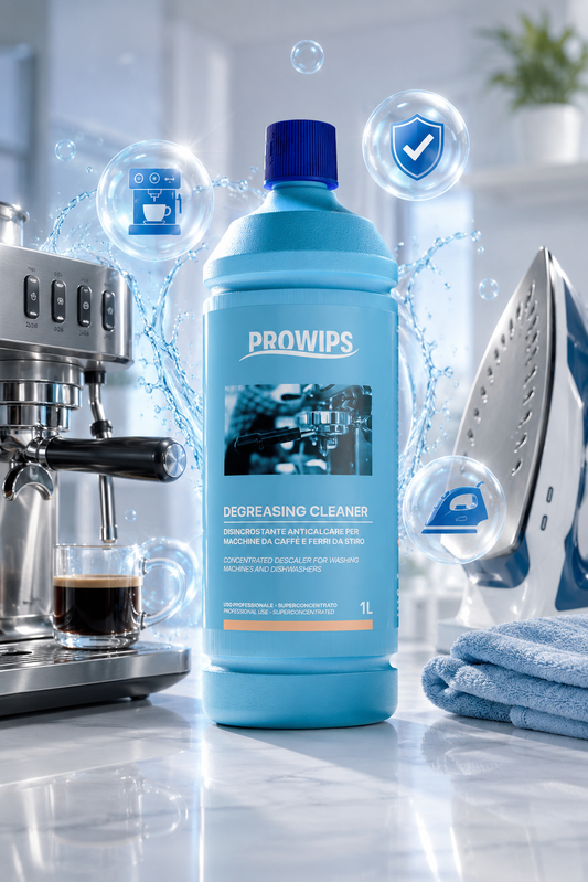 PROWIPS - Degreasing Cleaner - Profi Entkalker für Kaffeemaschinen und Bügeleisen - hochkonzentriert