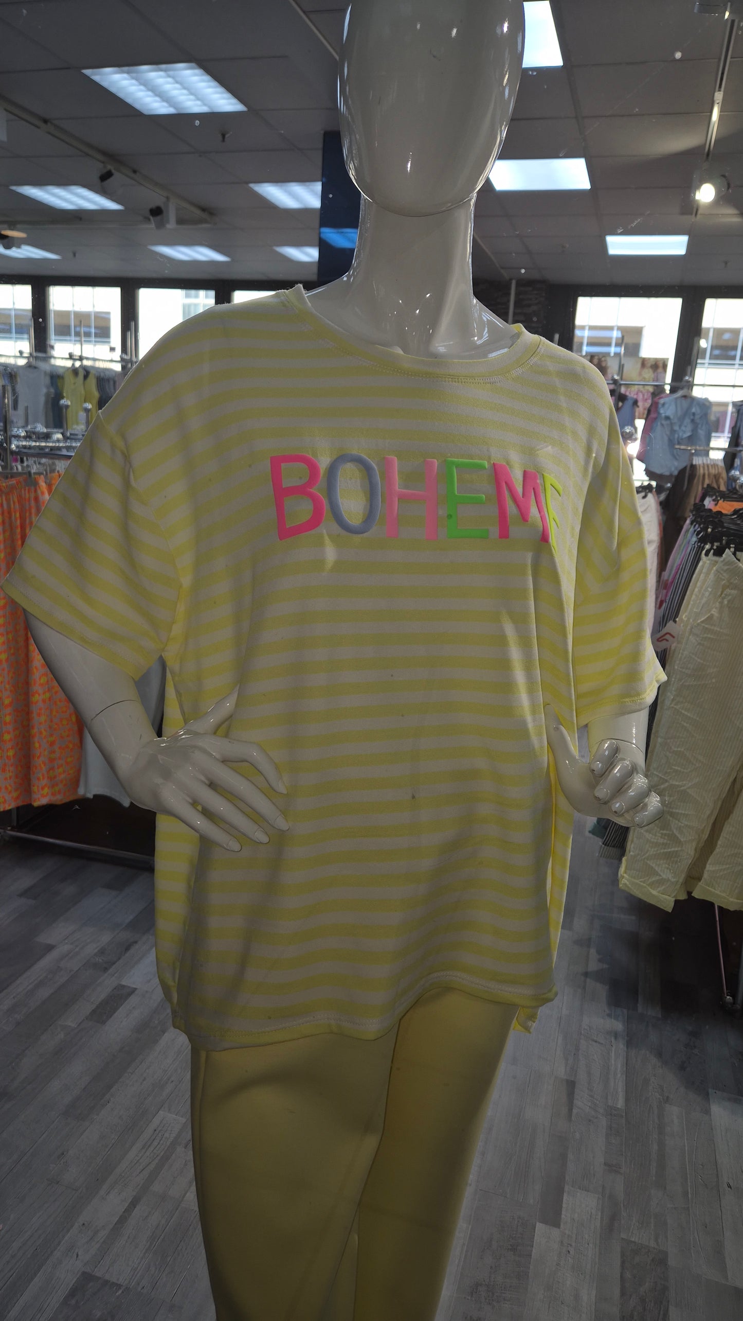 Italy Mode Boheme Oversize Shirt Stripes 42 44 46 Casual Look