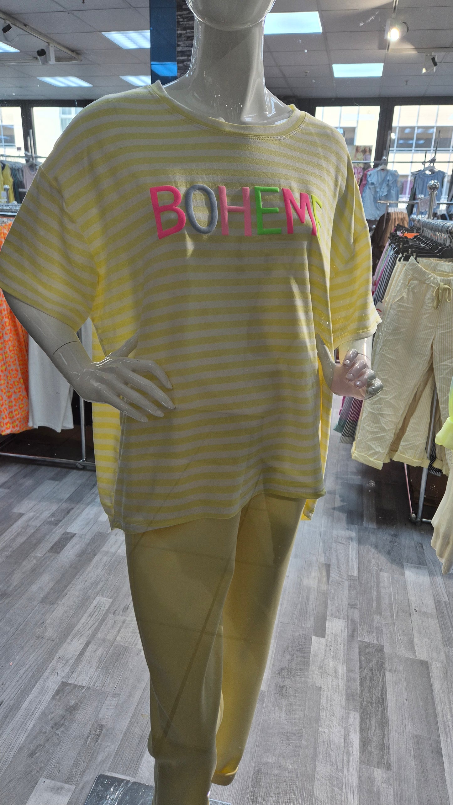 Italy Mode Boheme Oversize Shirt Stripes 42 44 46 Casual Look