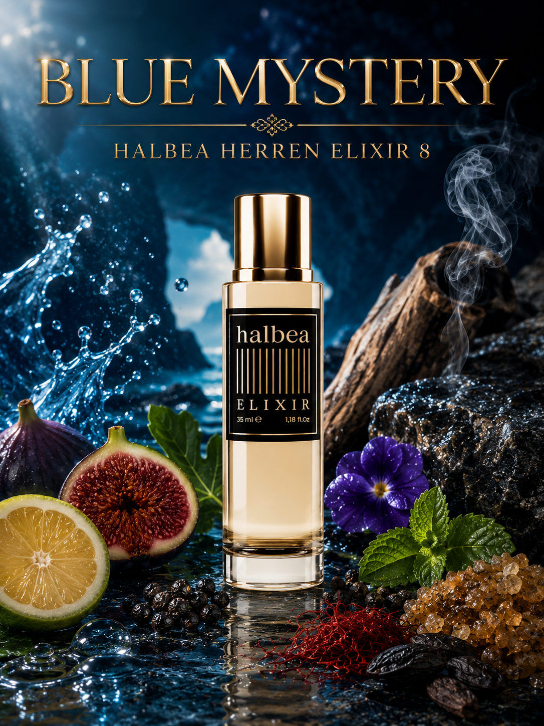 Blue Mystery - Halbea 8 - Luxus Herren Elixir - frisch-aromatisch-holzig