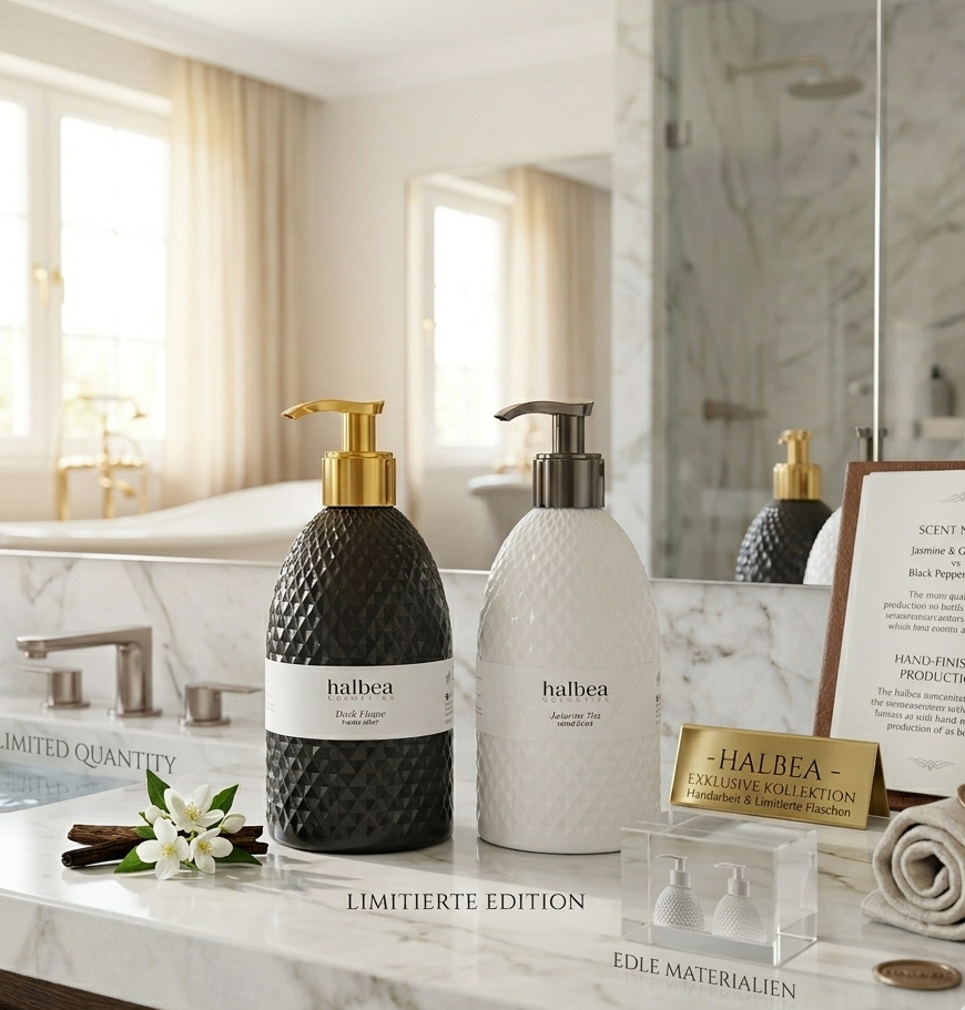 Limited Edition - Halbea Handseifen - Jasmine Tea und Dark Flame - Luxus für dein Badezimmer
