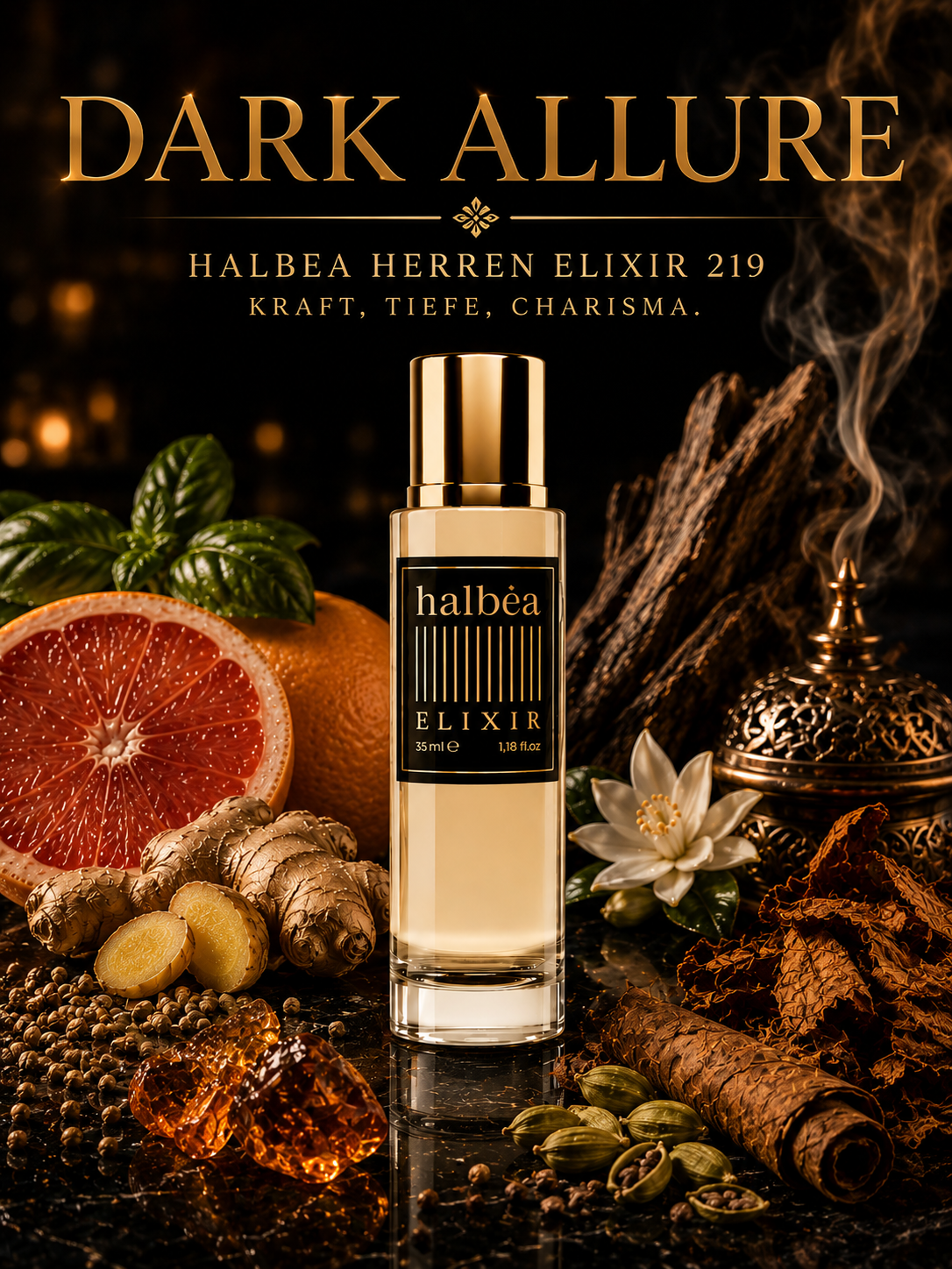 Dark Allure - Halbea 219 - Luxus Herren Elixir - würzig aromatisch maskulin