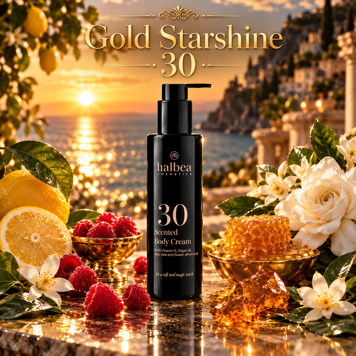 Halbea Bodylotion - Damenduft Gold Starshine 30 - Körpercreme Pflegend + Duftend - 150ml