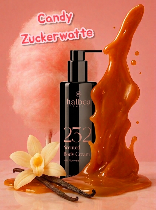 Halbea Bodylotion Elva 232 - Pflegend + Duftend nach Zuckerwatte Karamell Vanille -  BESTSELLER