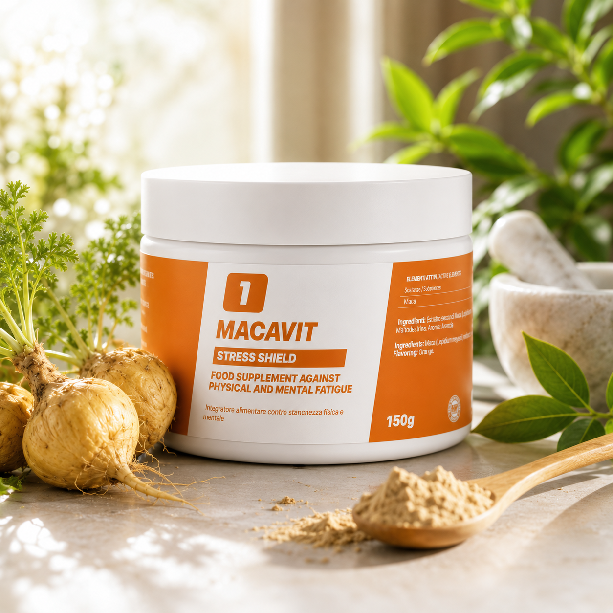 MACAVIT Stress Shield – Natürliche Energie für Körper & Geist mit MACA Power für aktive Menschen