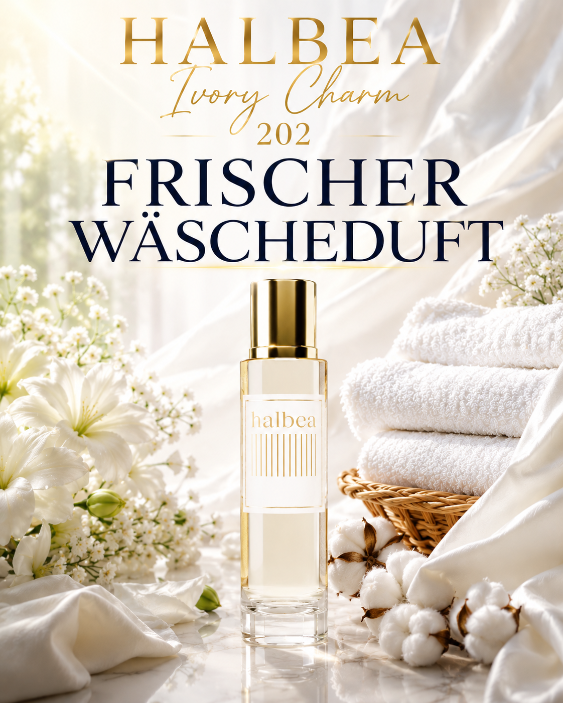 Frische Wäsche Duft - Ivory Charm 202 - Halbea Damen Elixir - Nischenduft - Blumig Sinnlich Elegant