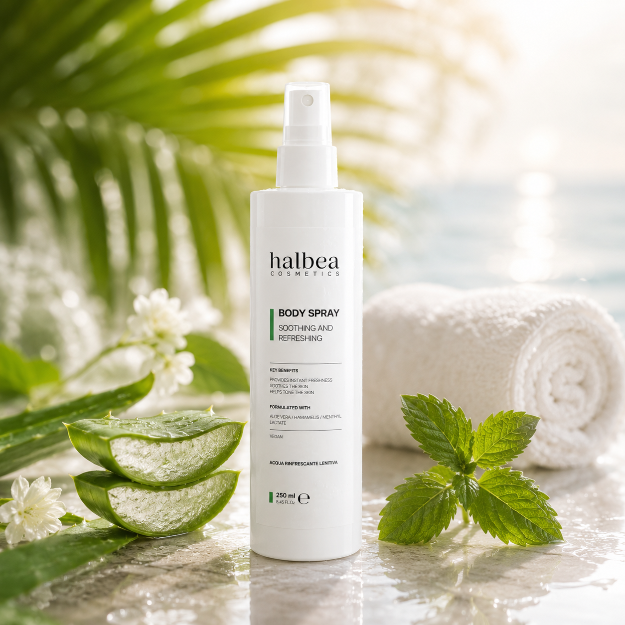 Halbea - Aloe Vera Erfrischendes und beruhigendes Körperwasser - 250ml