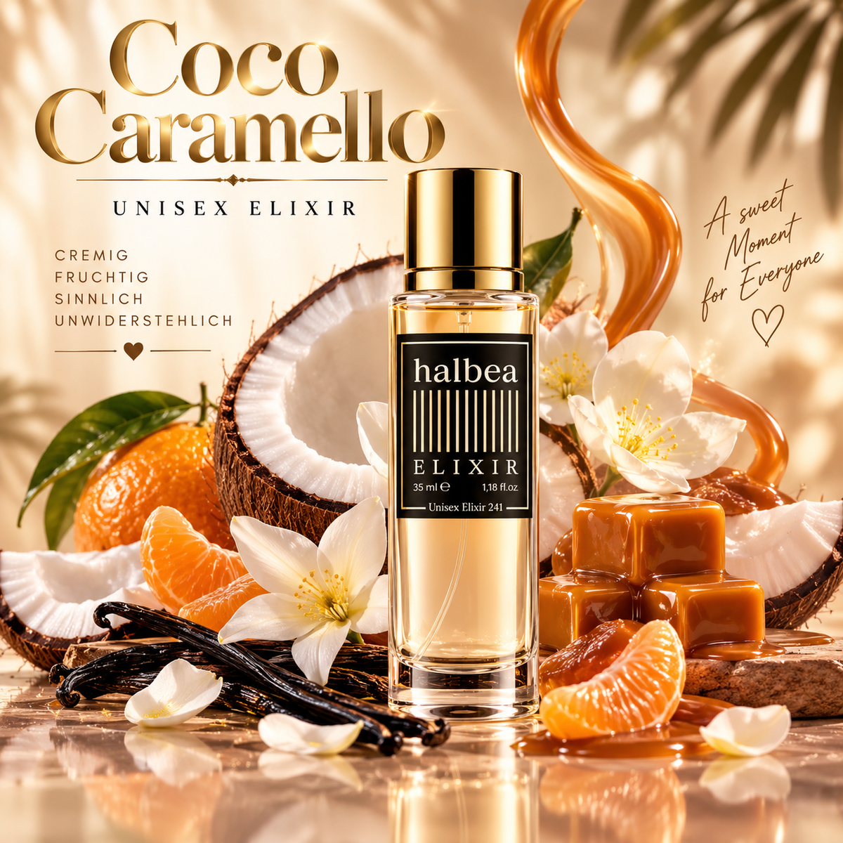 Coco Caramello - Halbea 241 - Luxus Unisex Elixir Duft - Cremig Gourmand Verführerisch