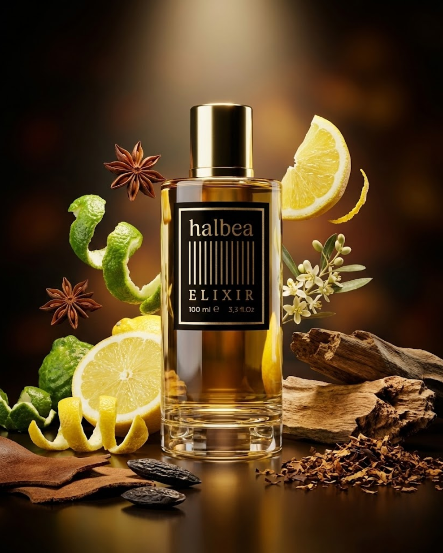 Mediterrane Frische - Halbea 189 - Luxus Herren Elixir Duft mit Zitrone Anis Holz Leder