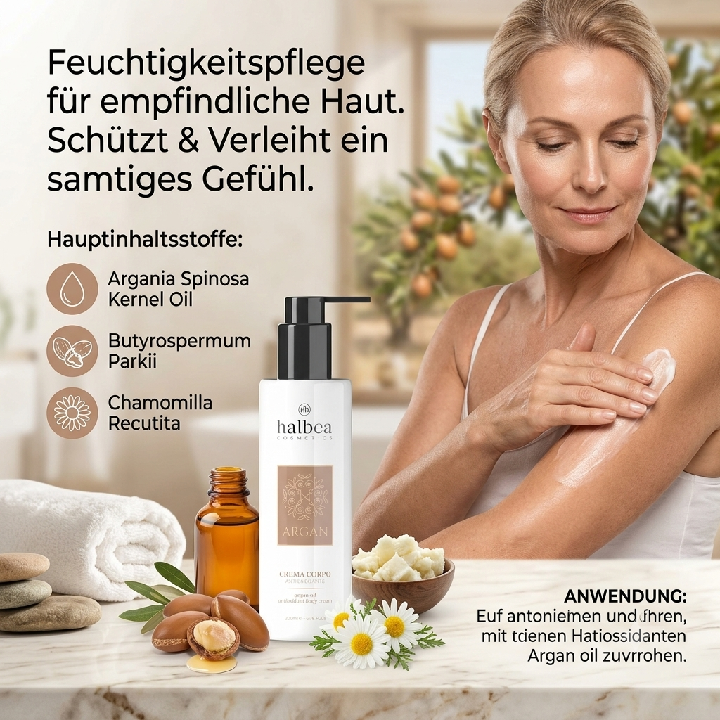 Halbea - Antioxidative Körpercreme mit Arganöl - 200ml
