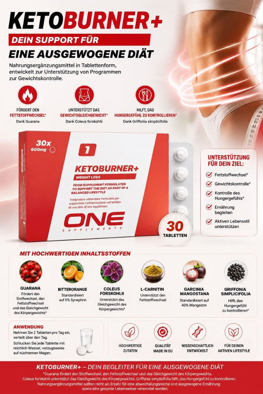 Ketoburner+ gegen Heißhunger / Appetitzügler / Kalorienkontrolle