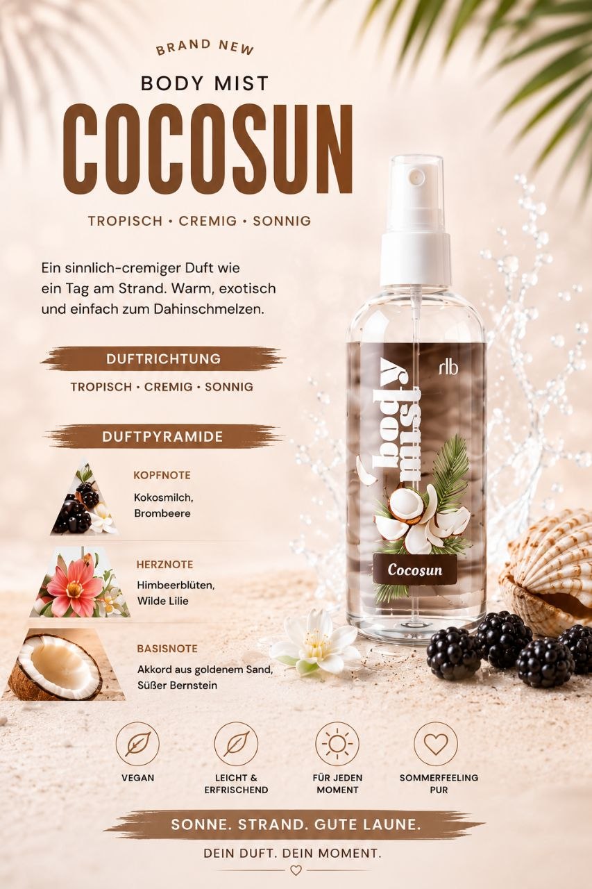 Coconut- Halbea Bodyspray Körperspray - Cremige Kokosnuss Duft 150ml