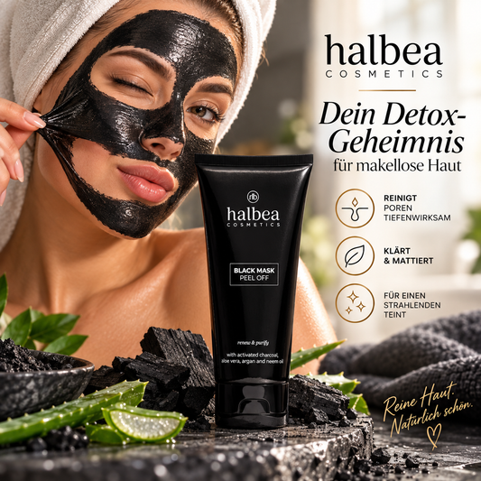 Halbea Black Mask Peel Off Maske Aktivkohle Detox - 100ml