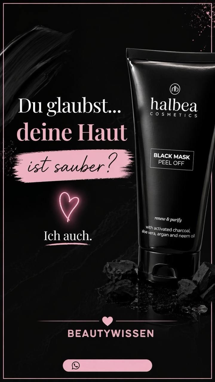 Halbea Black Mask Peel Off Maske Aktivkohle Detox - 100ml