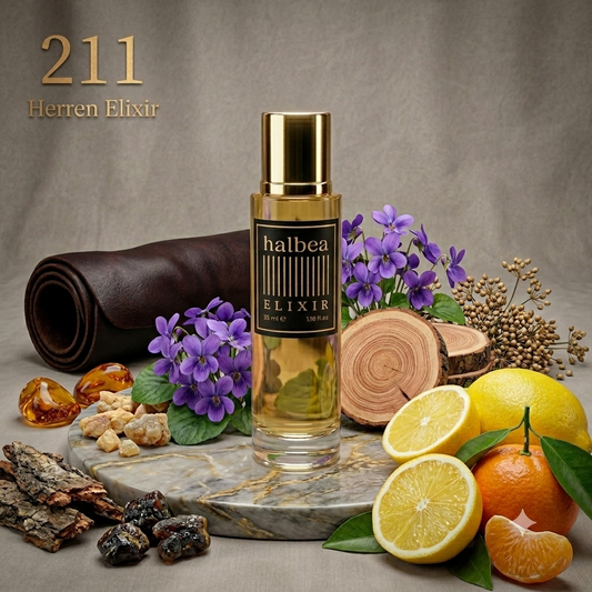 Charakterstark - Halbea 211 - Luxus Herren Elixir Duft - zitrisch-holzig mit Leder