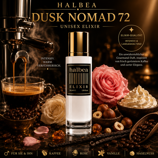 Dusk Nomad - Halbea 72 - Luxus Unisex Elixir Duft mit Datteln Orange Kaffee