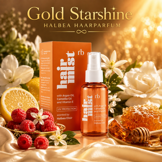 Halbea - Gold Starshine 30 - Hair Mist Haarparfüm mit UV-Schutz + Arganöl - Fruchtig · Floral · Süß · Amber