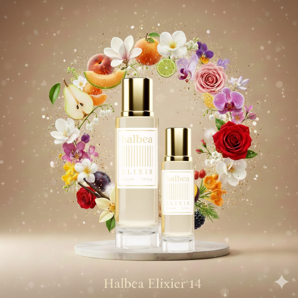 Grace Ode - Halbea 14 - Fruchtig-Blumig - Damen Luxus Elixir mit Melone Pfirsich Freesie Vanille