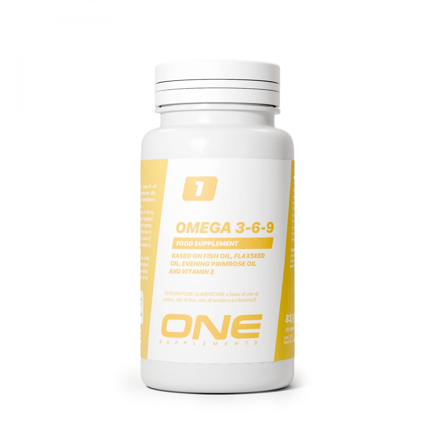 ONE Supplements Omega 3-6-9 – Omega-Fettsäuren mit EPA, DHA & Vitamin E für Herz und Zellschutz - 60 Softgel-Kapseln