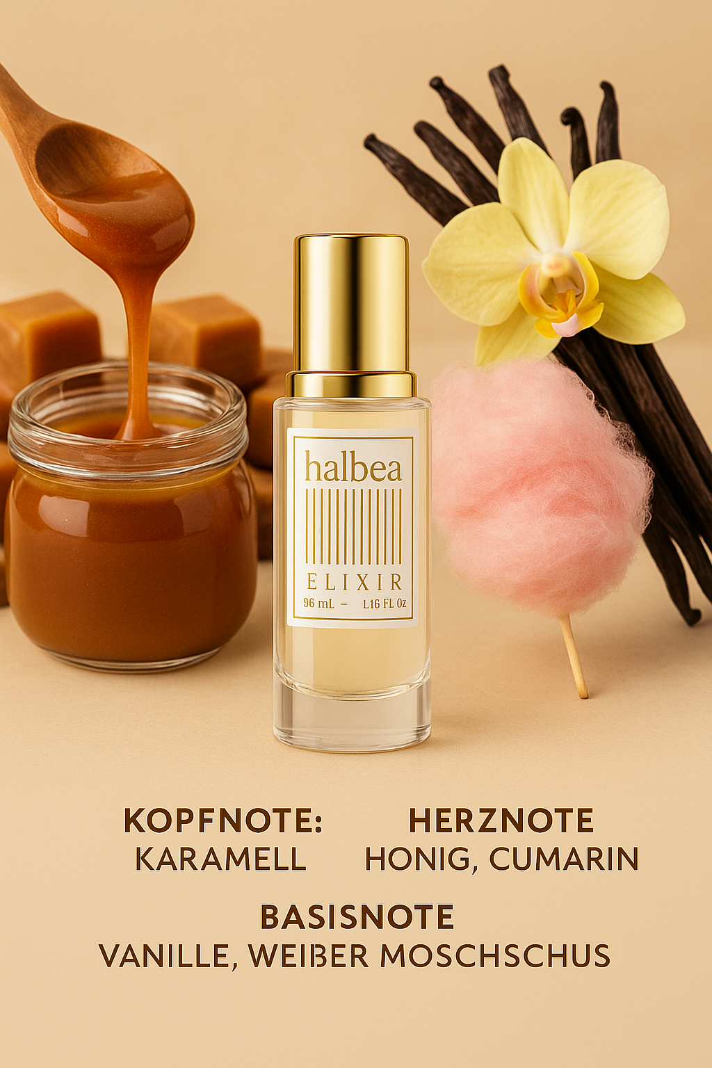 Candy - Zuckerwatte Karamell Vanille 🍭 Elva 232 - Halbea Luxus Damen Elixir Duft
