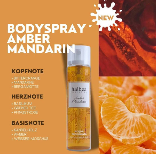Halbea - Körperspray Amber Mandarin Duft Layering Body Mist Duftwasser 100ml