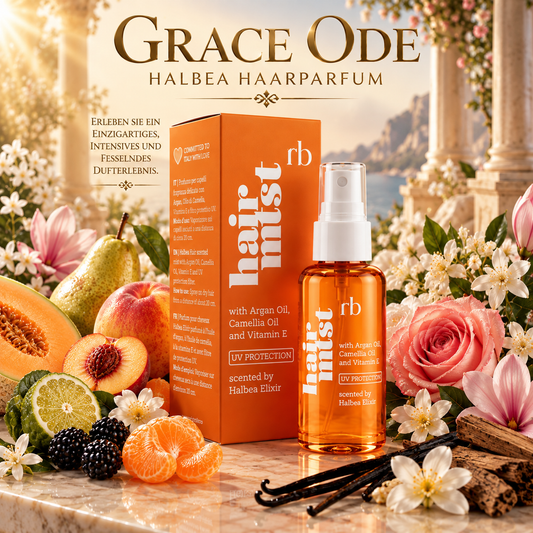 Halbea - Grace Ode 14 - Hair Mist Haarparfüm mit UV-Schutz + Arganöl - Pfirsich Melone Freesie