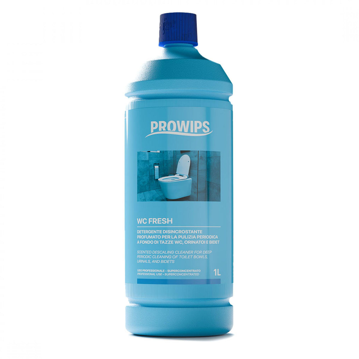 PROWIPS WC Fresh – Entkalker für WC, Urinal & Bidet | Fugen-Reiniger mit Marzipan-Duft 1L