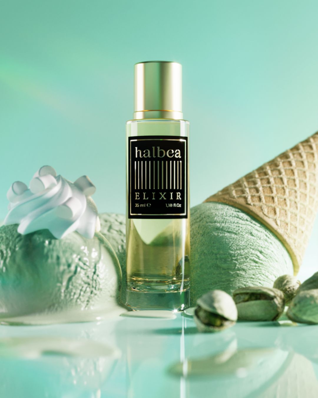 Pistacchio Cream - Green Treat 25 - Halbea Unisex Elixir Duft mit Zuckerwatte Sahne Kakao Rum Pfirsich
