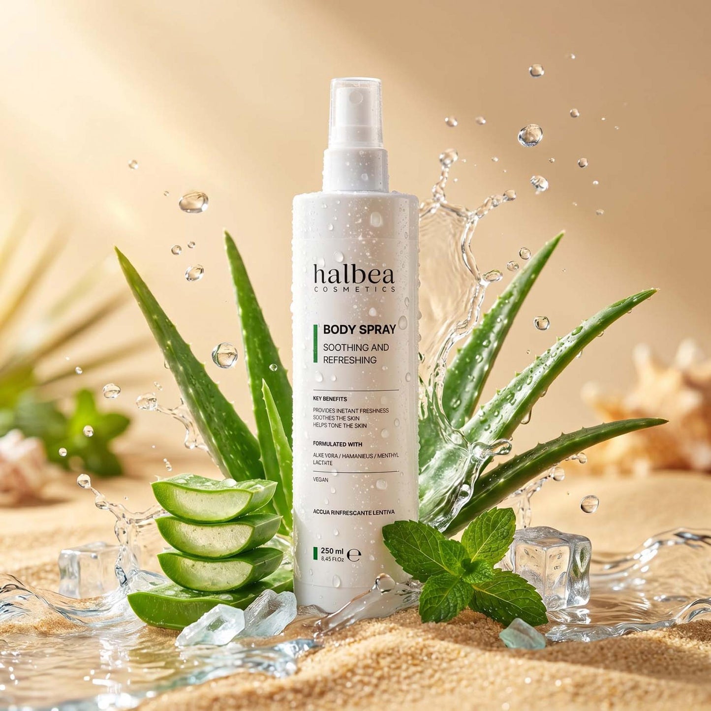Halbea - Aloe Vera Erfrischendes und beruhigendes Körperwasser - 250ml
