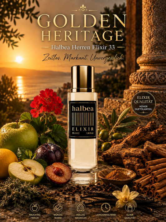 Golden Heritage - Halbea 33 - Luxus Herren Elixir - Ausdrucksstark Elegant
