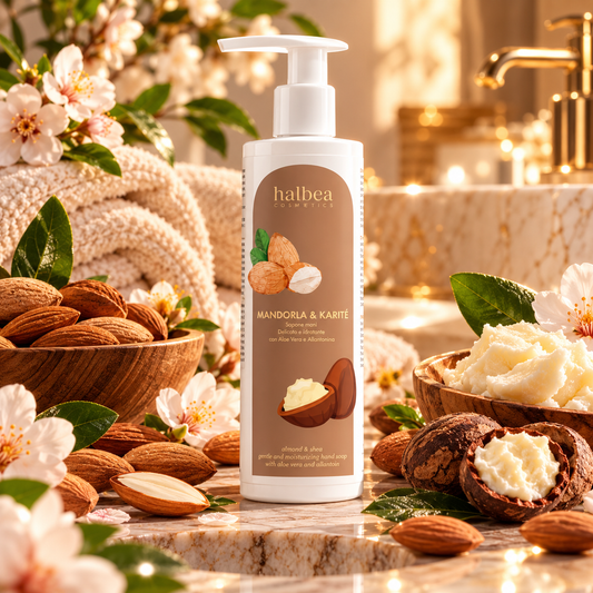 Halbea Handseife mit Mandel und Sheabutter mit Aloe Vera und Allantoin - 250ml