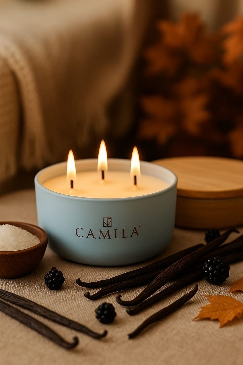 Camila - Edle 3-Docht Duftkerzen 170g Home Accessoires für gemütliche Abende