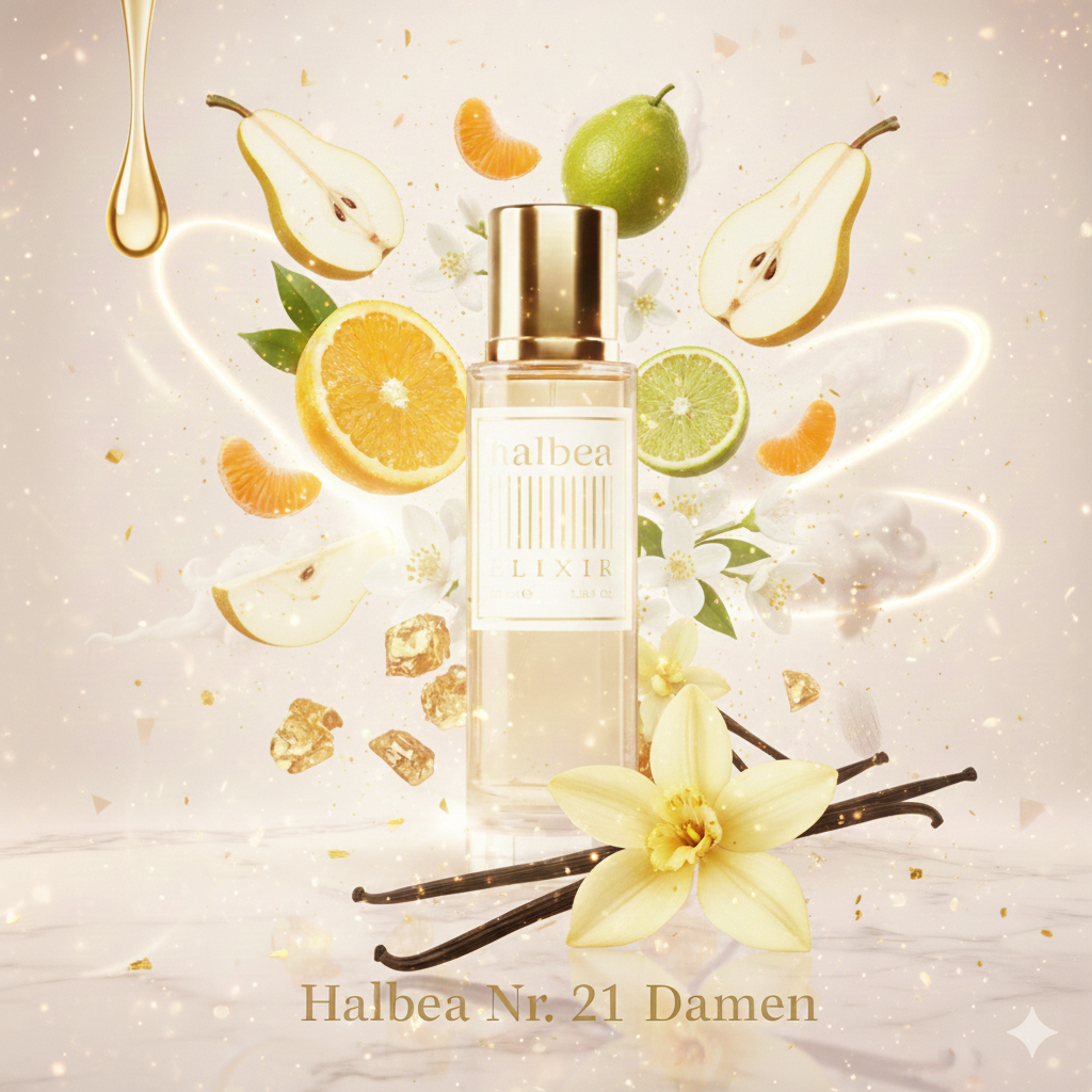 Invine - Halbea 21 - Fruchtige Eleganz - Luxus Damen Elixir Duft mit Mandarine Birne Moschus