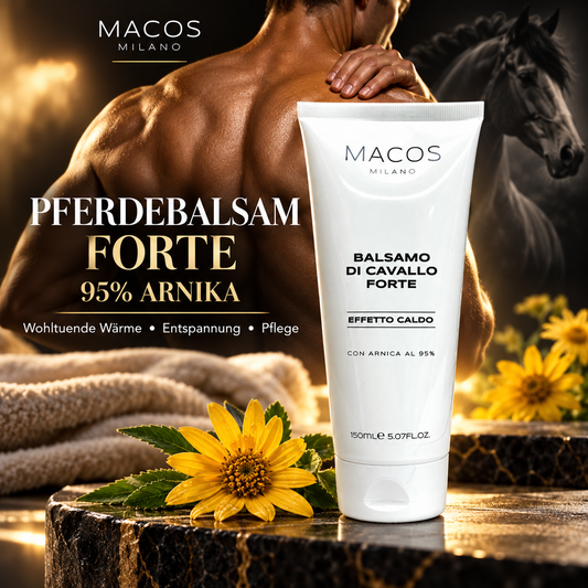 MACOS: Antischmerzen - Starkes Pferdebalsam mit 95% Arnika ohne Chemie