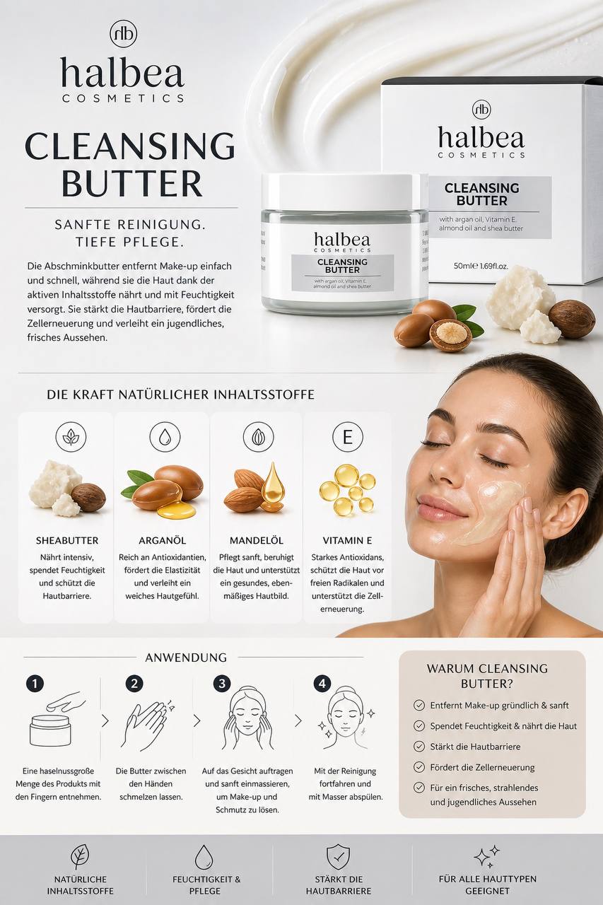 Cleansing Abschminkbutter Reinigungsbutter ✨️ Reinigung + Pflege Sheabutter Argan Mandelöl