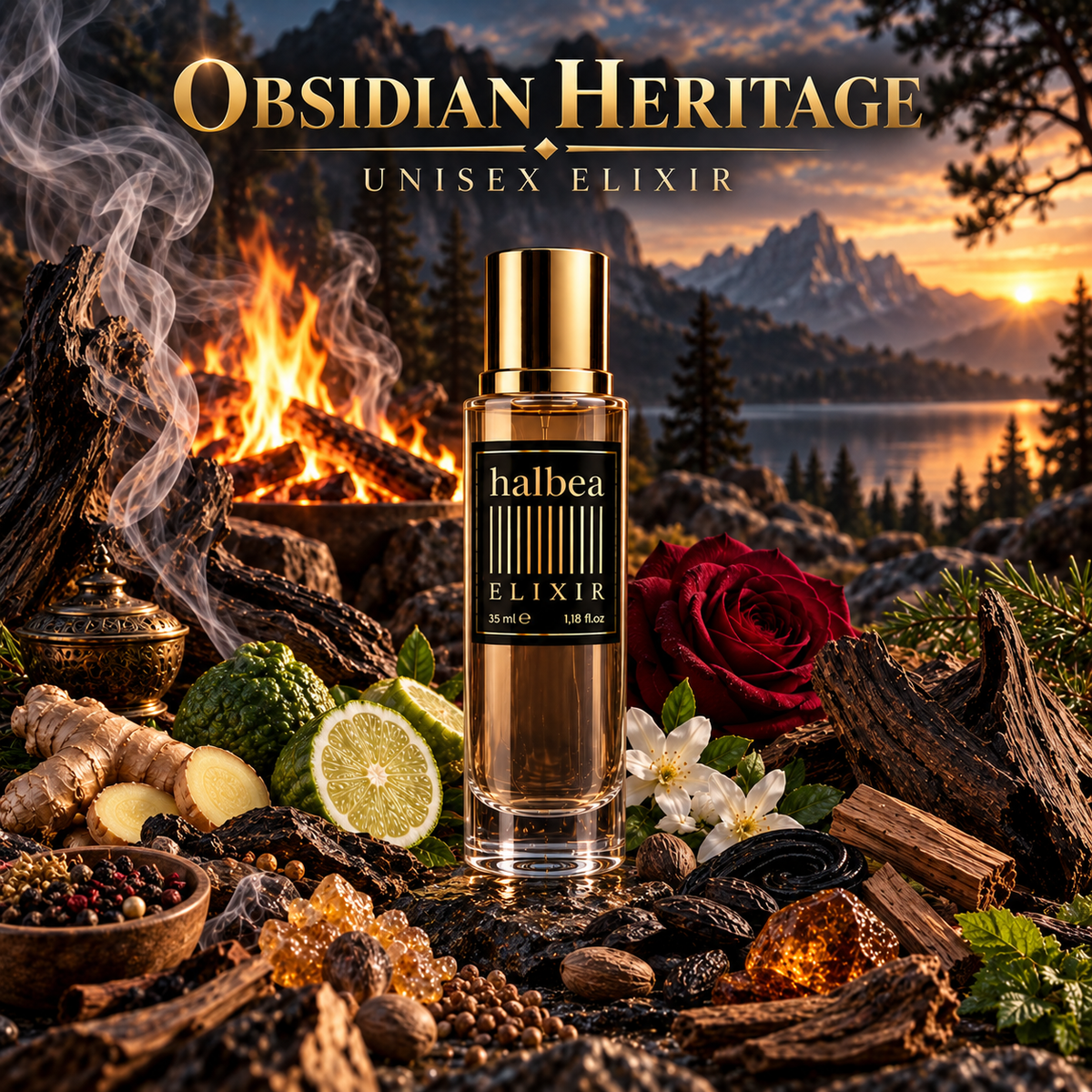 Obsidian Heritage - Halbea 263 - Luxus Unisex Elixir - Duft mit würzige Noten Lakritz Patchouli