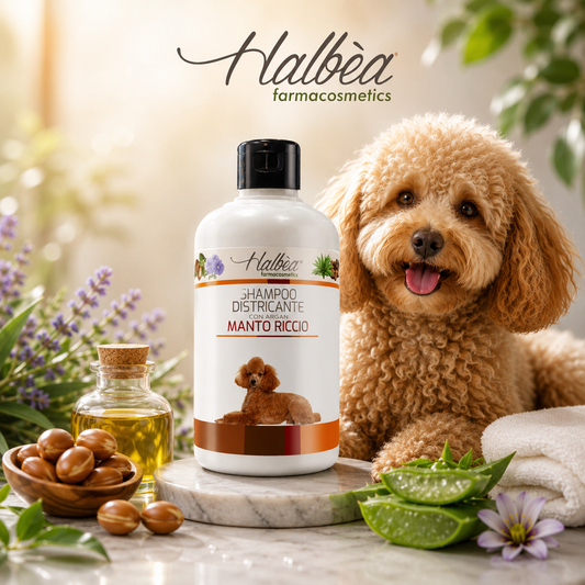 Halbea Premium Hunde-Shampoo mit Argan - Entwirrende Pflege für lockiges Fell