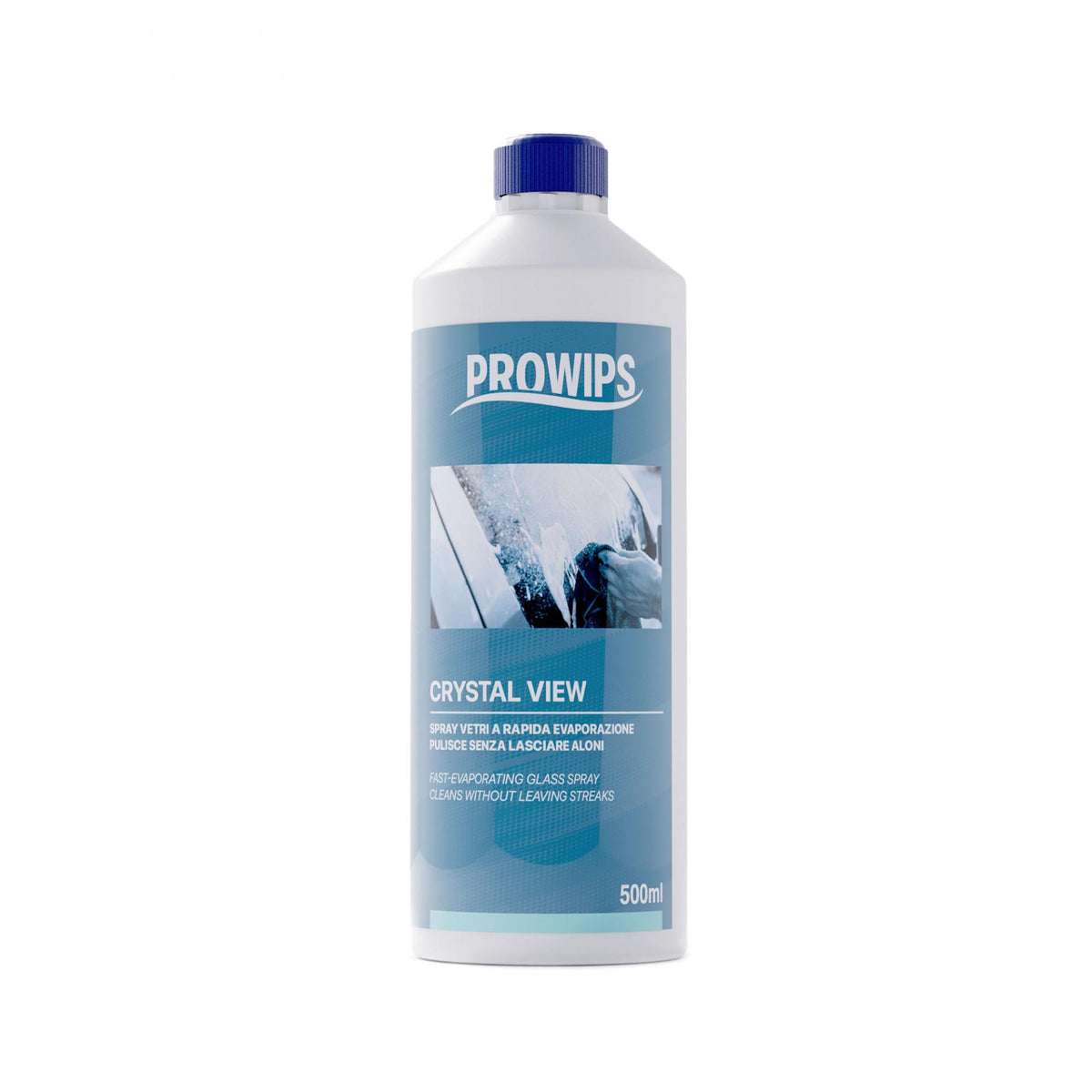 PROWIPS Crystal View - Schnell verdunstendes Glasreinigungsspray für Autos | 500 ml