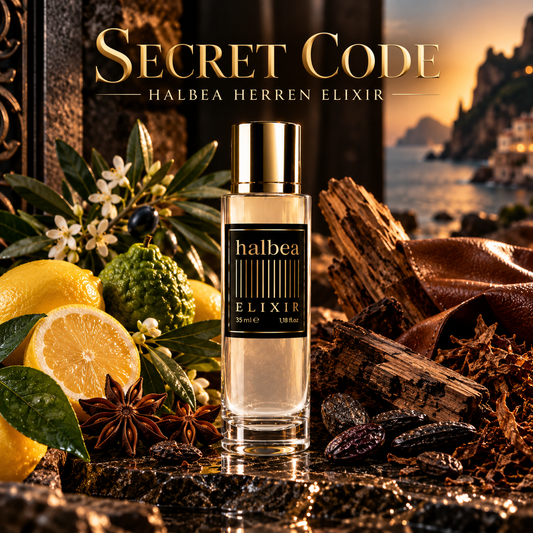 Secret Code - Halbea 189 - Luxus Herren Elixir Duft - Mediterrane Frische mit Zitrone Anis Holz Leder